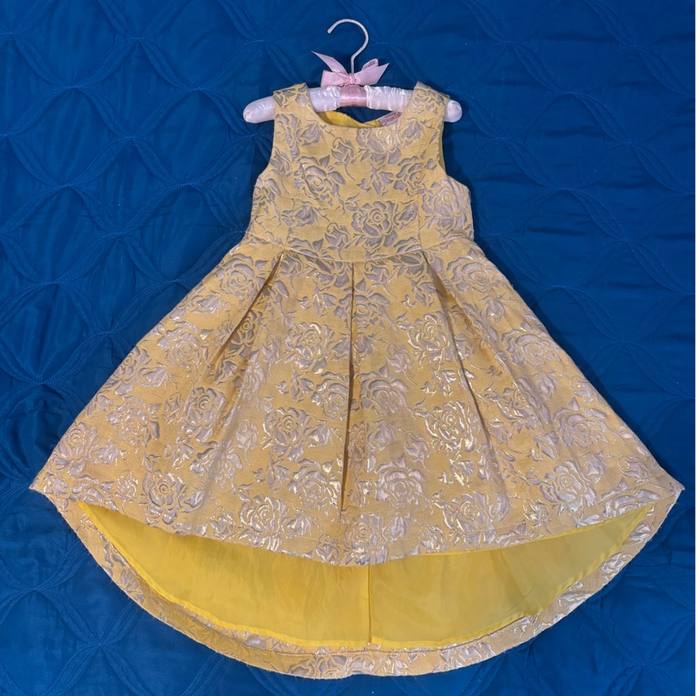 Disney Belle Yellow and Silver Floral dress